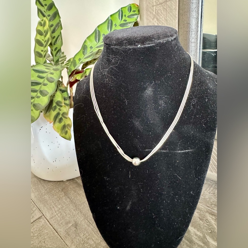 Elegant Three Strand Silver Necklace
